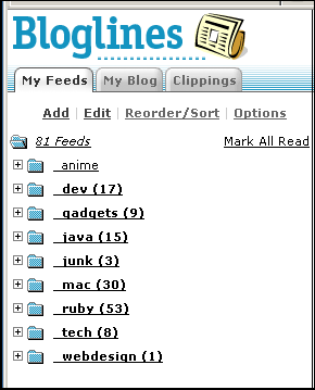 '136 unread articles in bloglines'