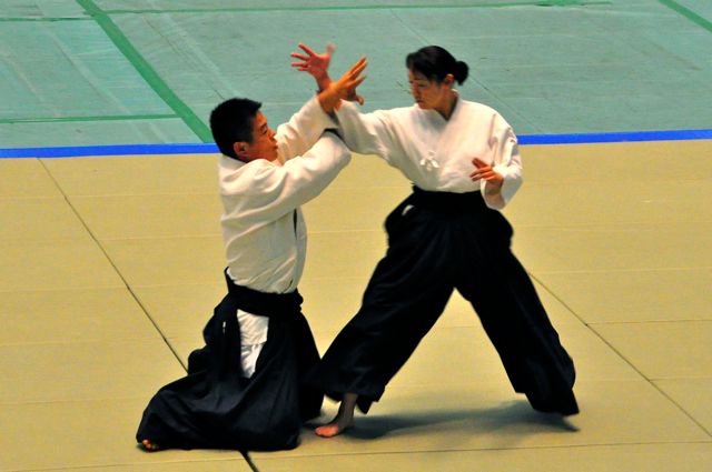 'Fujimaki Sensei (left) with Nishimura Sempai (right) as uke'
