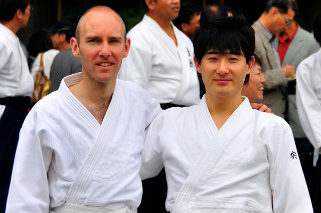 'Me with Kan (my partner for the demonstration).'