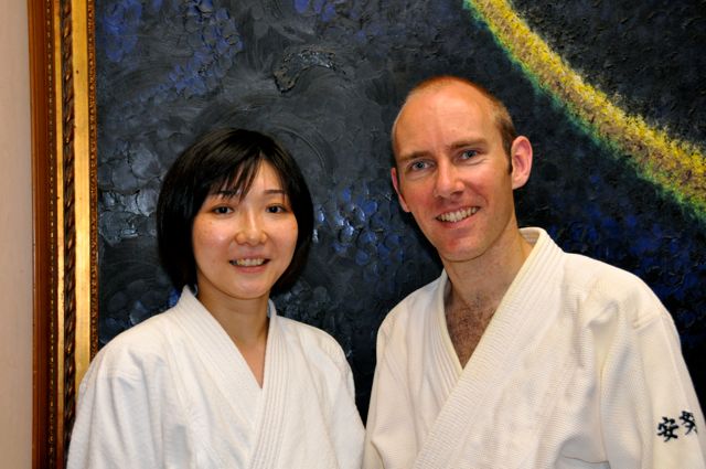'With my partner for the demo, Nakano san.'